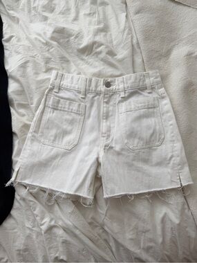 CELINE white denim jeans shorts